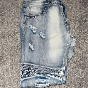 Men's Blue Distressed Jeans